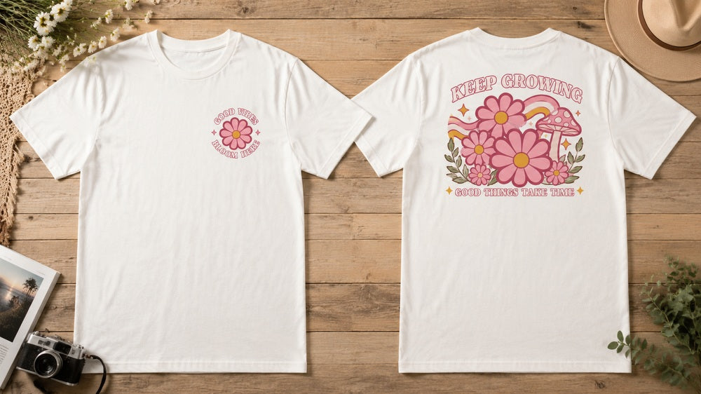 Keep Growing Groovy Floral Graphic Apparel (T-Shirts and Hoodies)