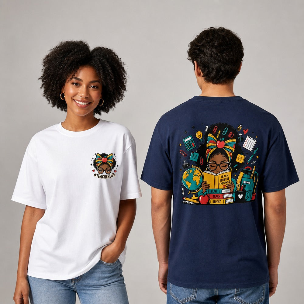 Afro Teacher Life Graphic Apparel Collection (T-Shirts and Hoodies)