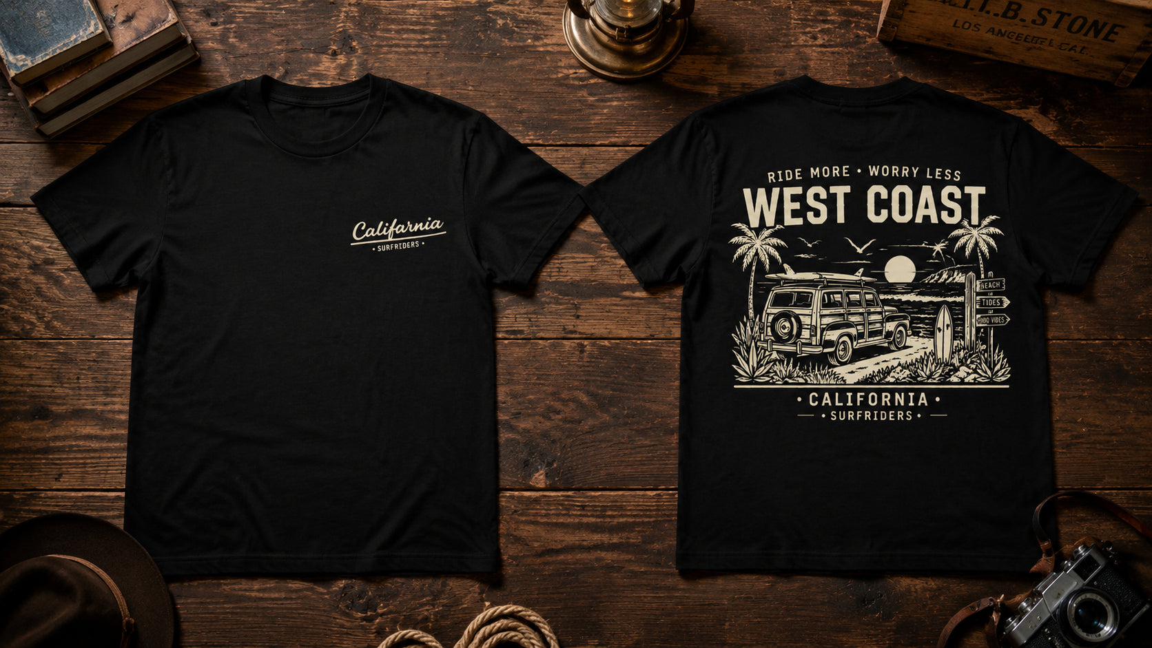 California West Coast Surfrider Graphic Apparel Collection