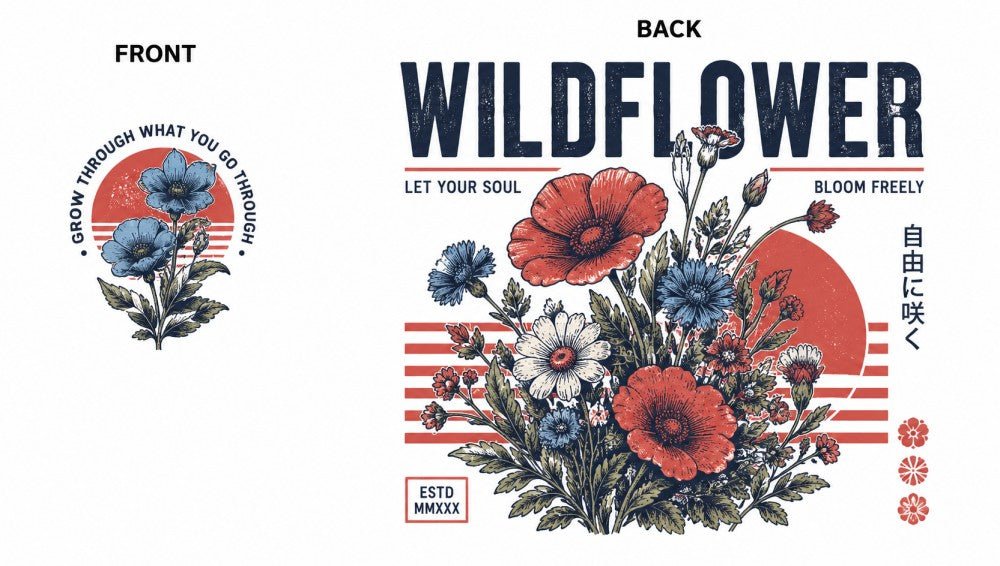 Colección de Ropa Gráfica Retro para Calle "Wildflower"