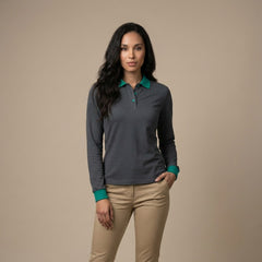 Premium Custom Long Sleeve Polo – Cotton-Feel Polyester Team Uniform & Workwear