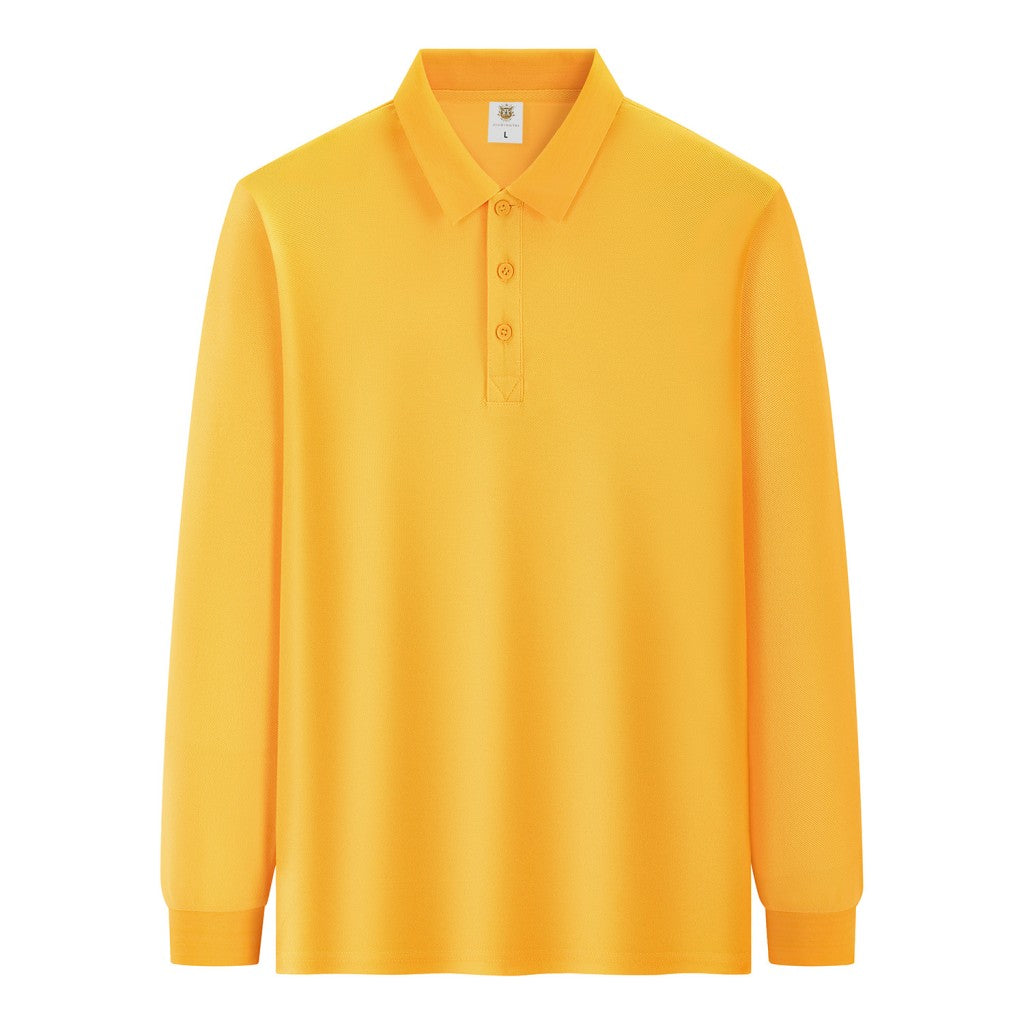 Custom 100% Cotton Long Sleeve Polo | Soft 280gsm Heavyweight Uniforms