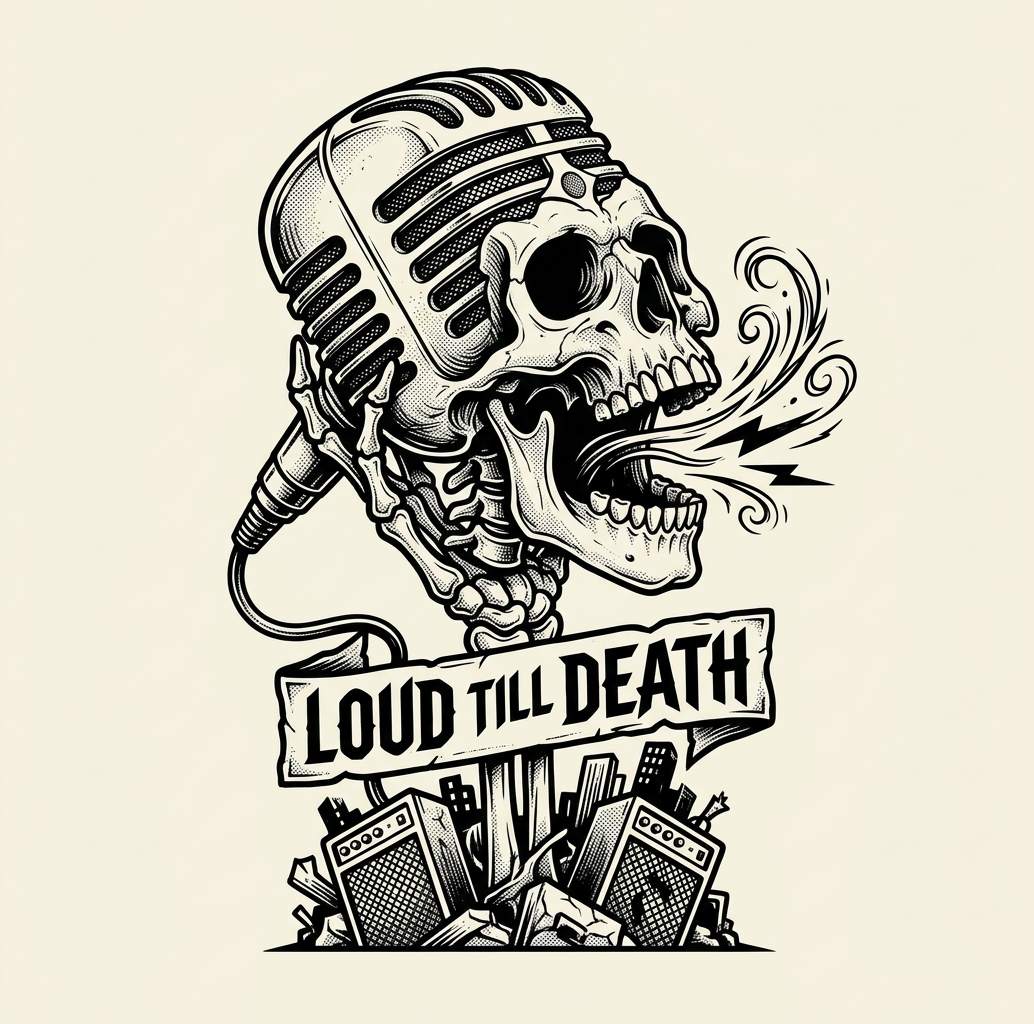 Loud Till Death Skull Microphone Music Graphic