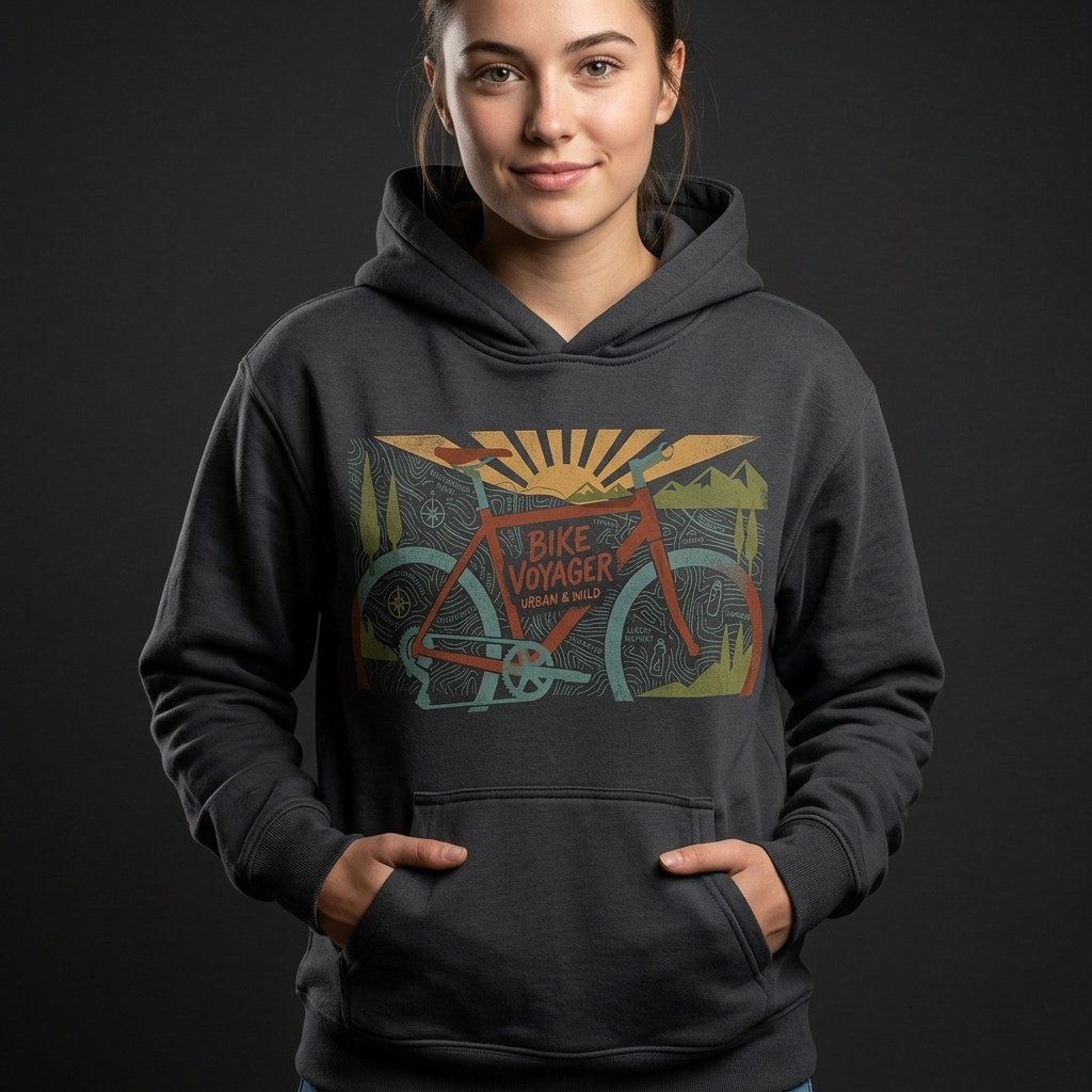 Bike Voyager Urban & Wild Cycling Graphic - Adventure Tee Design