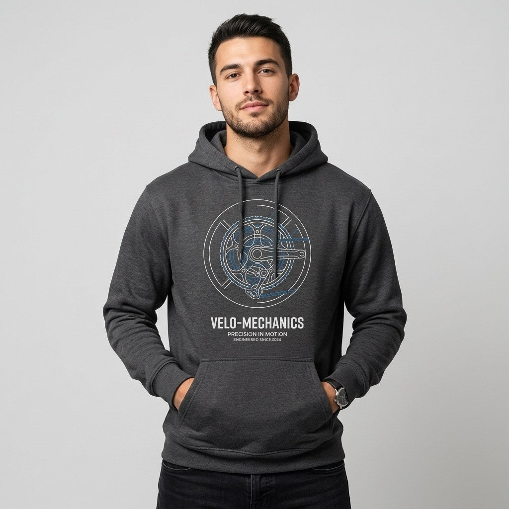Velo Mechanics Drivetrain Cycling Tee - Precision in Motion Graphic
