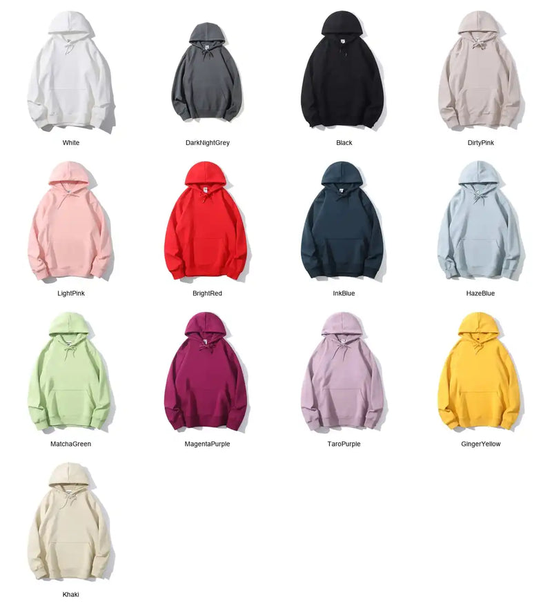400g Silver Fox Fleece Pullover Hoodie | 6W588 Unisex Sweatshirt Color Sheet