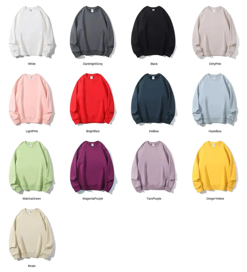 400g Silver Fox Fleece Crewneck Sweatshirt | AG600 Unisex Pullover Color Sheet