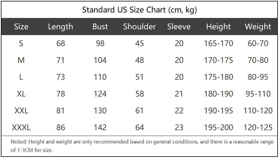 100% Cotton 180GSM T-Shirts - US Size