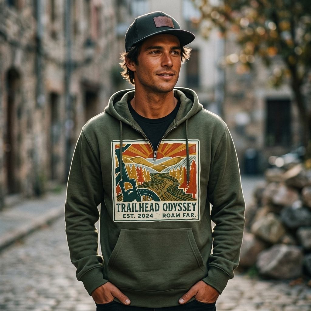 Trailhead Odyssey Mountain Bike T-Shirt - MTB Trail Adventure Graphic