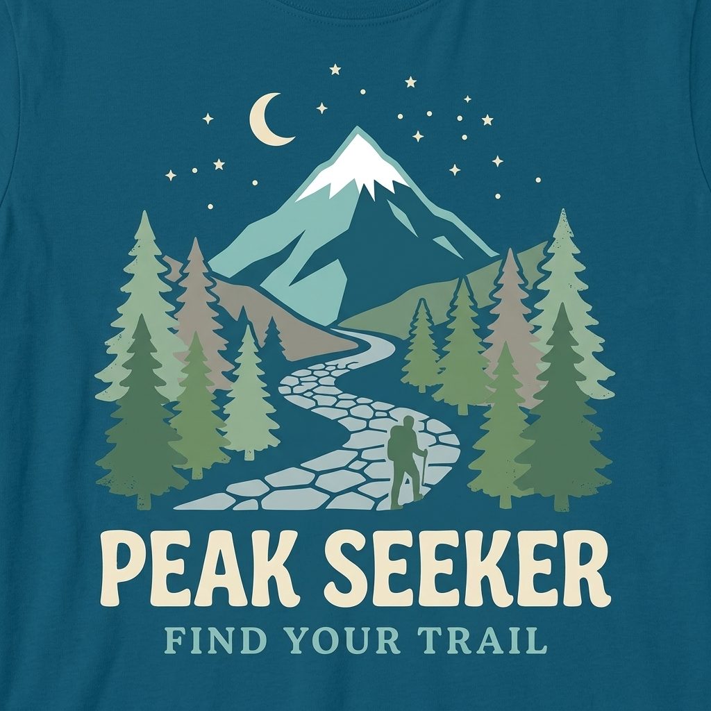 Peak Seeker Mountain Landscape Navy