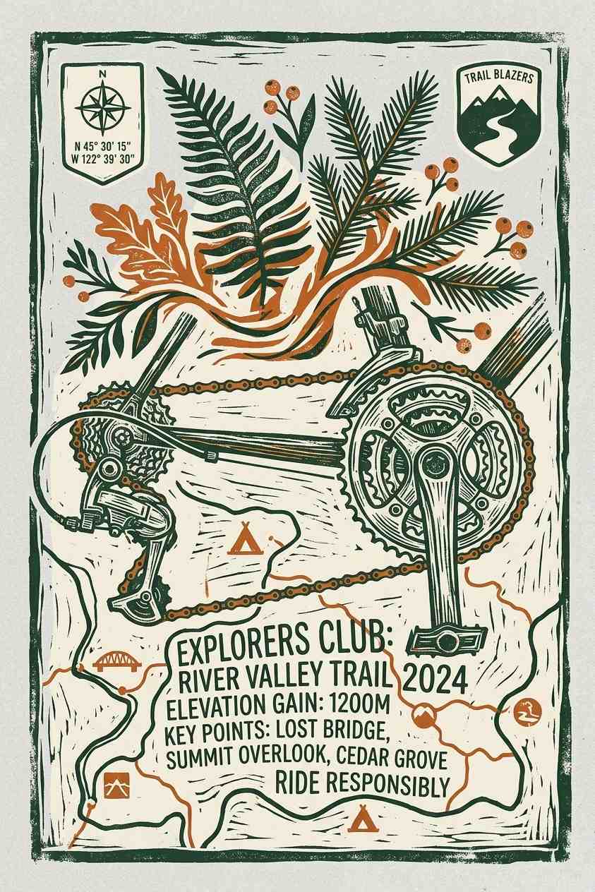 River Valley Trail Map MTB Graphic - Trail Blazer Elevation Design