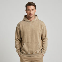 Vintage Acid Washed Heavyweight Hoodie | Retro Distressed Cotton Pullover