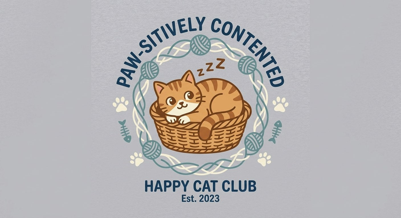Paw-sitively Contented Happy Cat