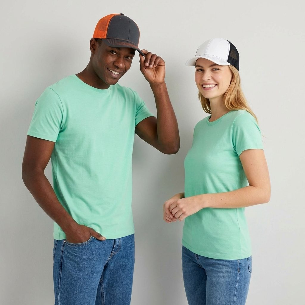 Custom 6-Panel Trucker Hat | Cotton-Poly Mesh Cap for Teams