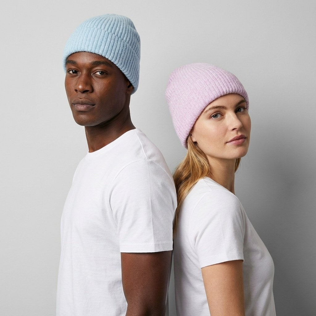 Custom Ribbed Knit Beanie | Washed Brushed Hat For Teams & Merch